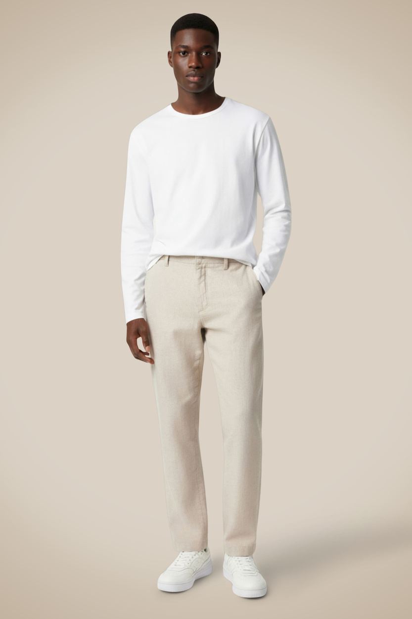 Calça Casual Linho, cor NATURAL