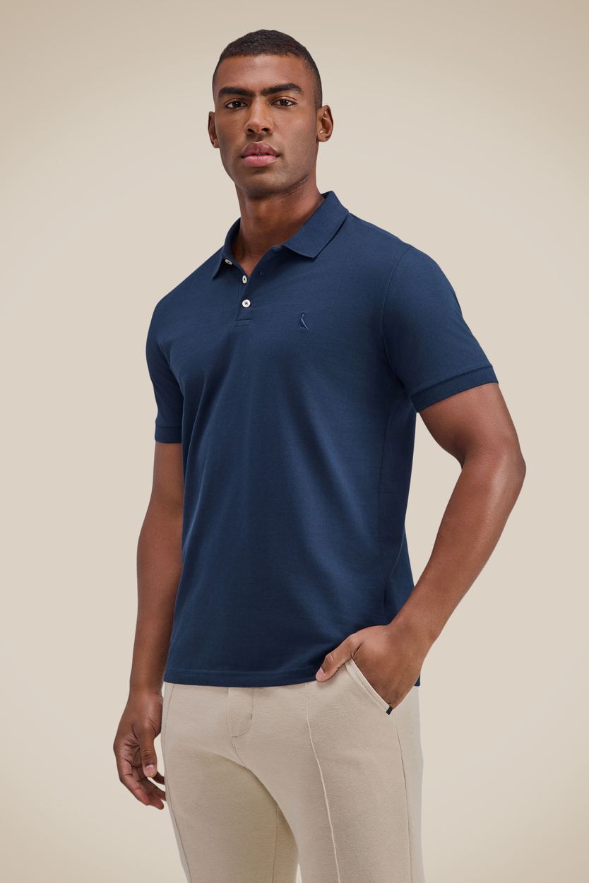 Polo Piquet Classica, cor MARINHO
