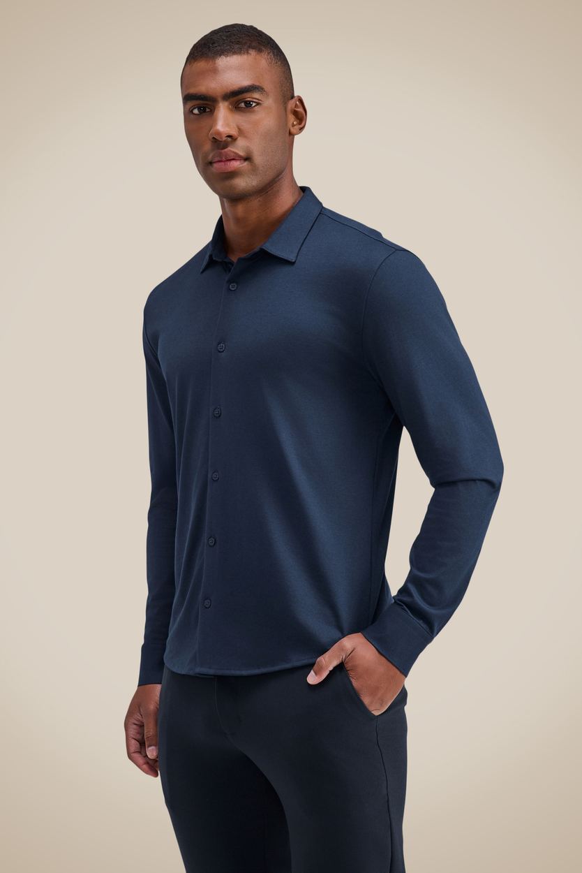 Camisa Ml Pima Essential, cor MARINHO