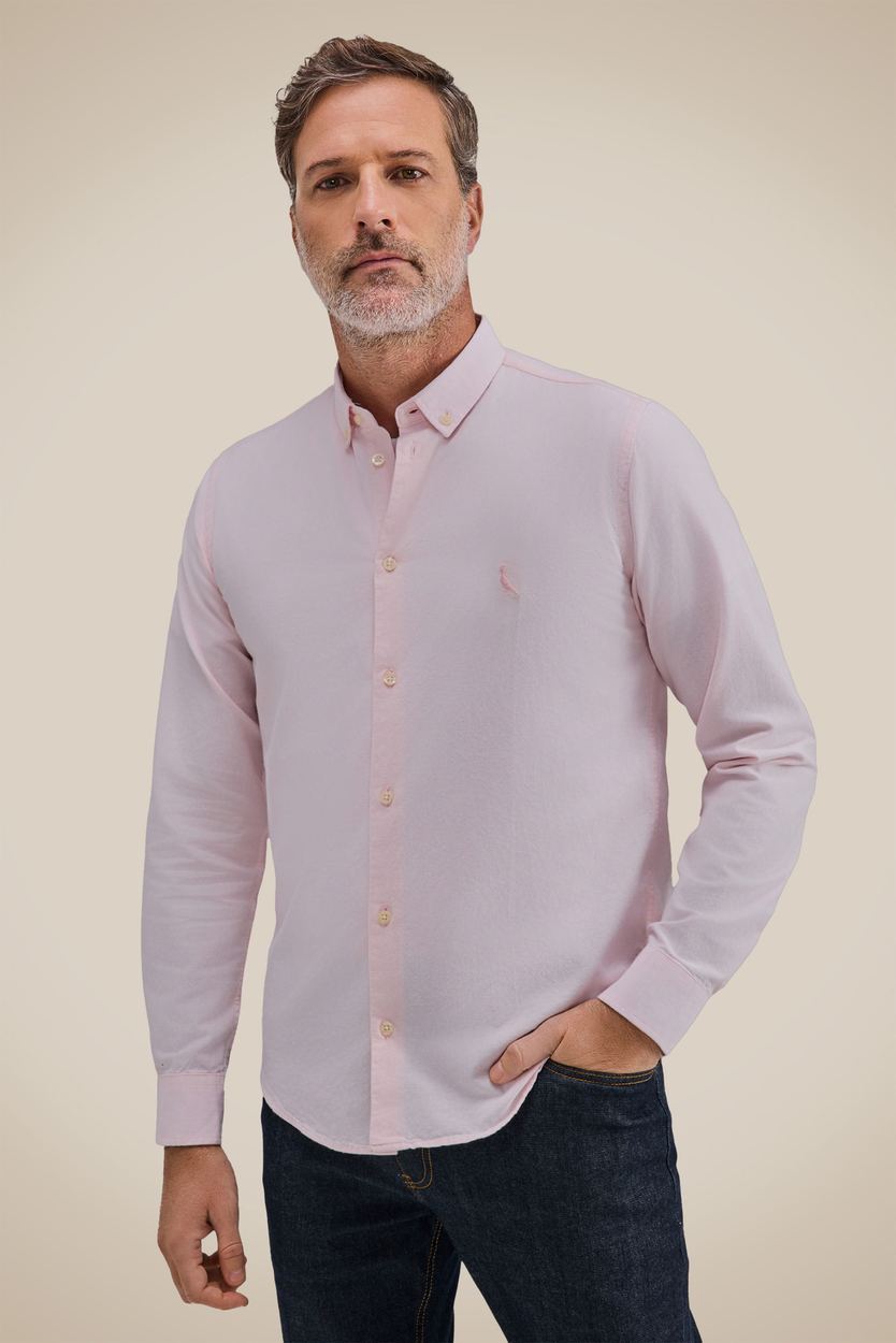 Camisa Oxford Color Ml, cor ROSA CLARO