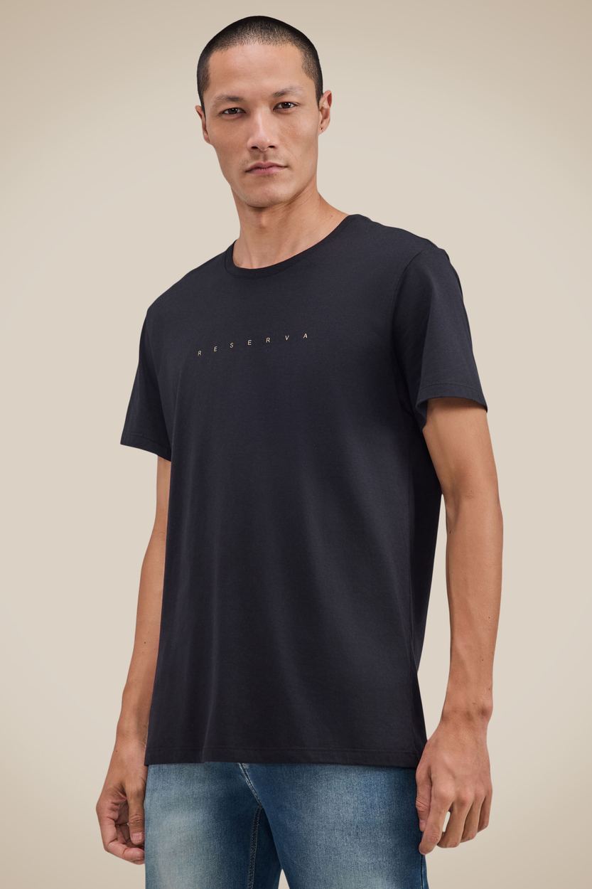 Camiseta Estampada Reserva Jeans Gold, cor PRETO