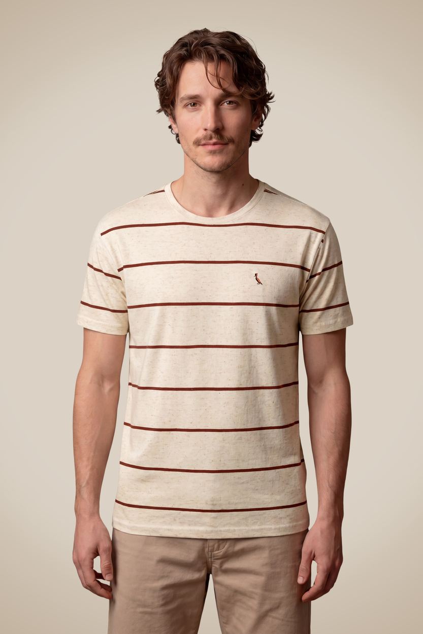 Camiseta Ft Linho Sol, cor CARAMELO