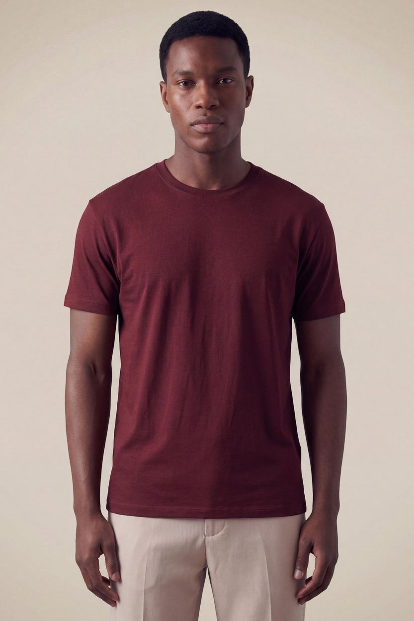 Camiseta Slim Modal Color, cor MALBEC