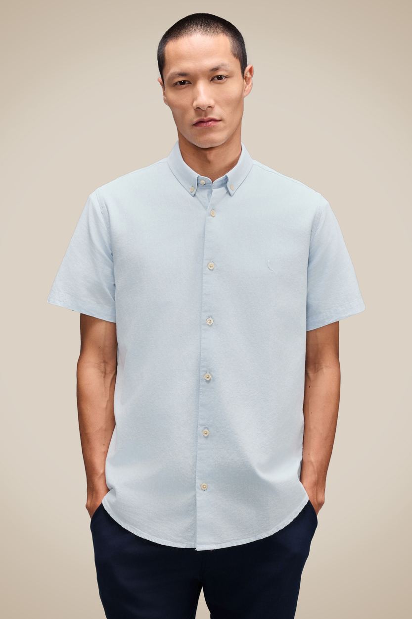 Camisa Mc Pf Oxford Color, cor AZUL CLARO