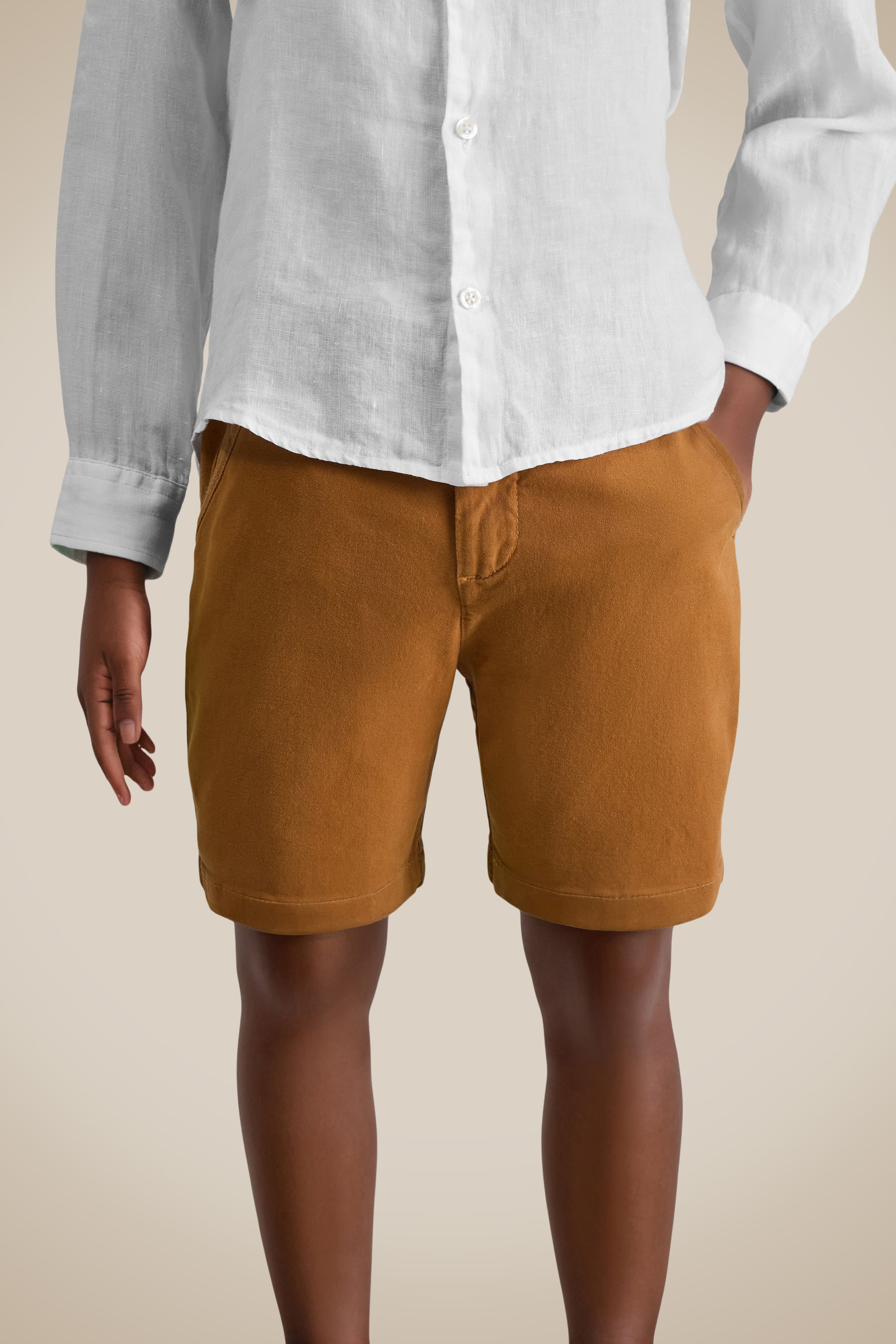 Bermuda Casual Mini Iron Continua, cor CARAMELO