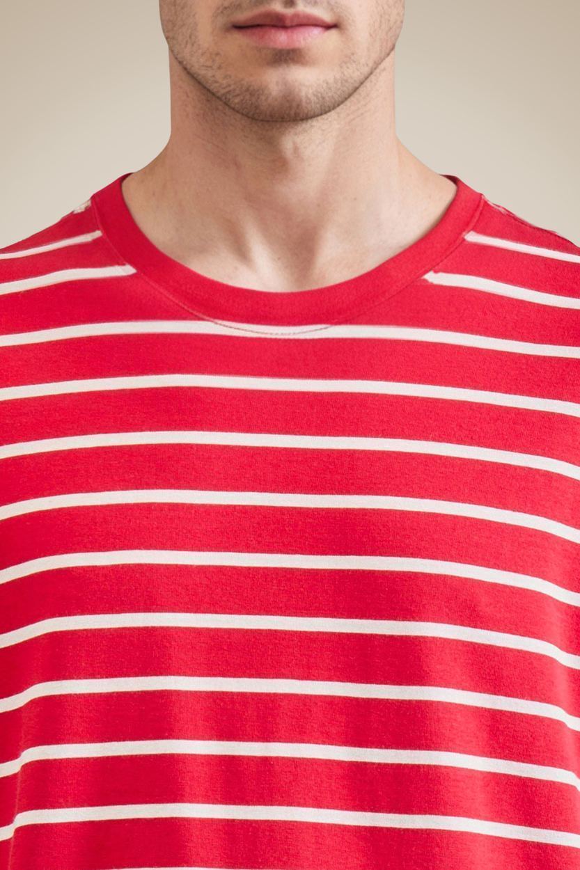 Camiseta Malhao Listrado Navy, cor VERMELHO