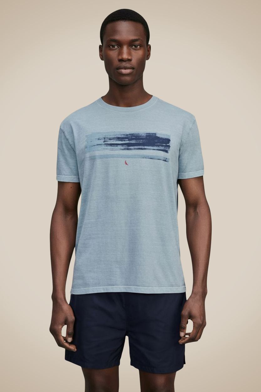 Camiseta Est Listra De Verao, cor AZUL DUST