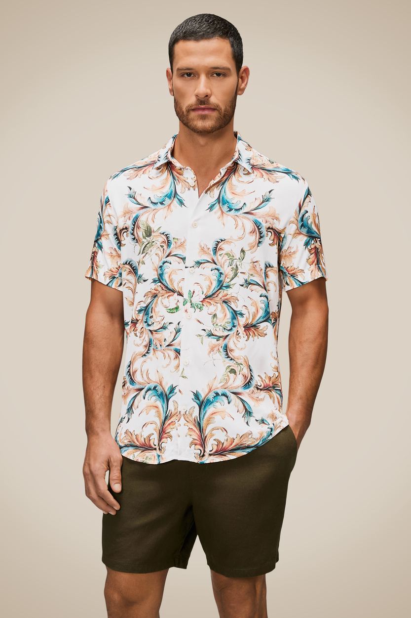 Camisa Mc Estampada Arabescos, cor PRETO