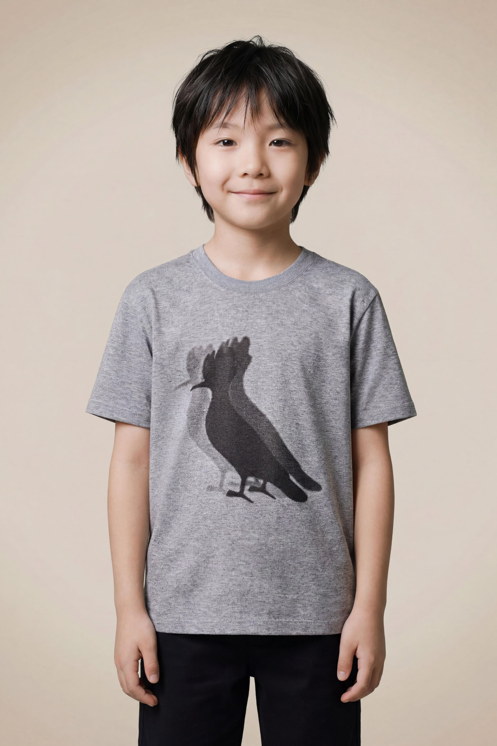 Camiseta Mini Est Pica Pau Blur, cor CINZA MESCLA