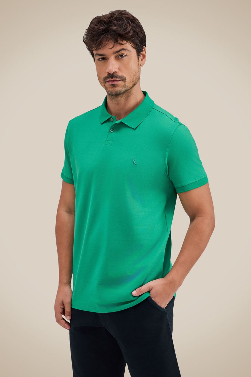 Polo Pima Piquet Elastano, cor VERDE