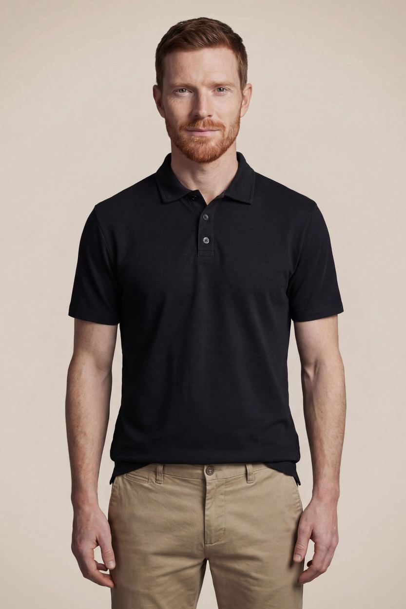 Polo Regular Soft Touch, cor PRETO