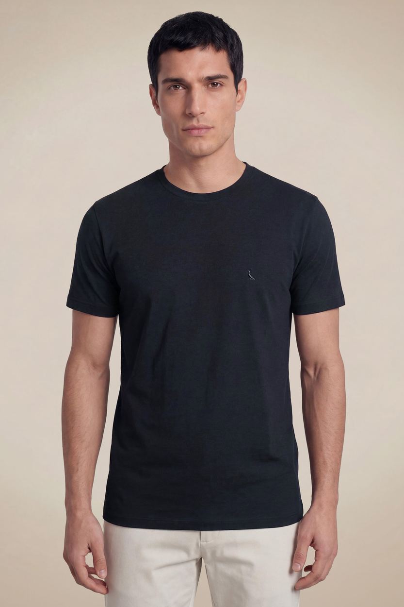 Camiseta Slim Modal Color, cor PRETO