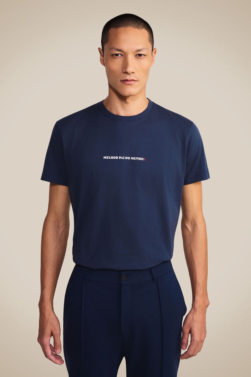 Camiseta Estampada Melhor Pai, cor MARINHO