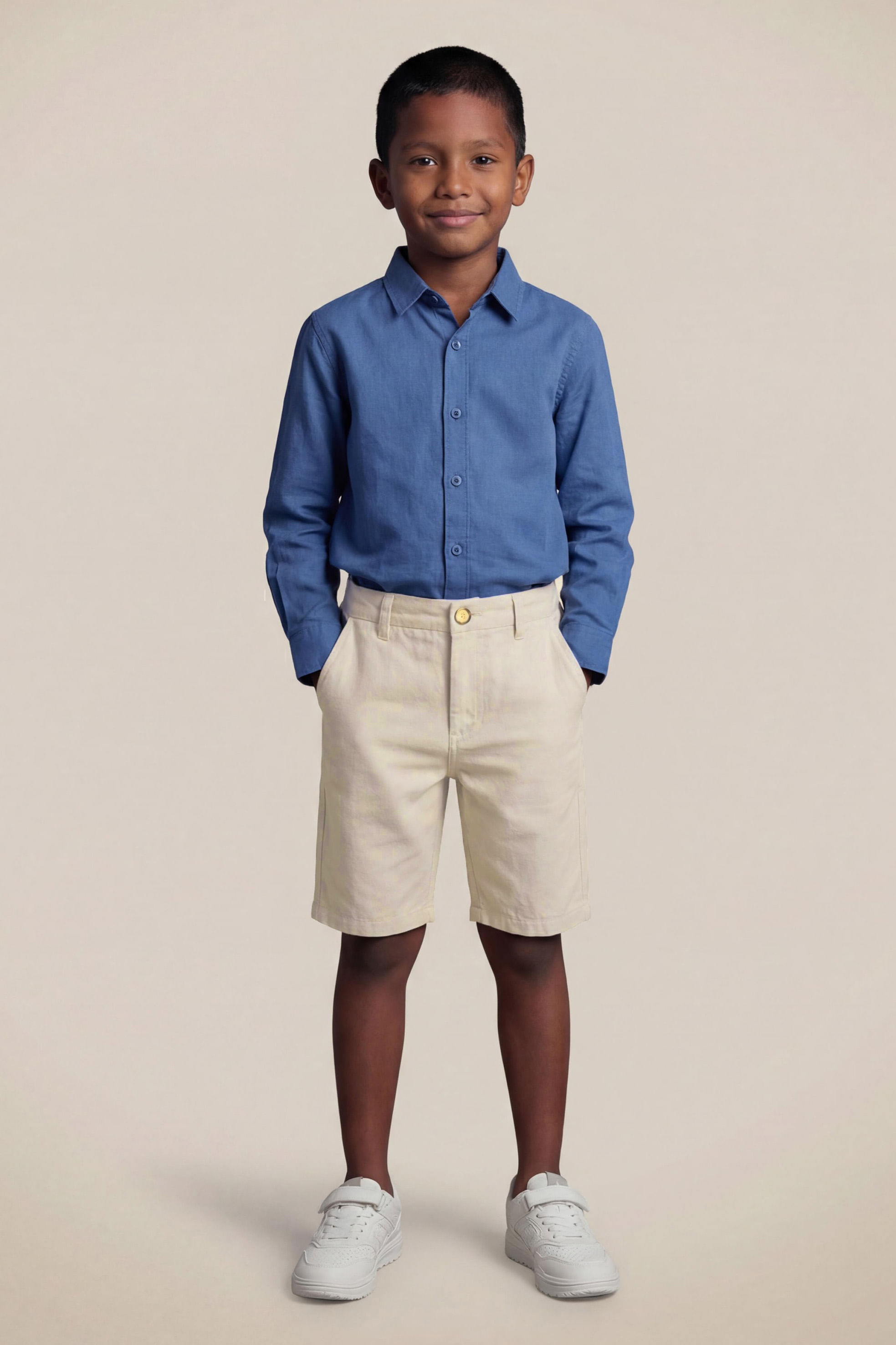 Bermuda Mini Casual Linho, cor CRU