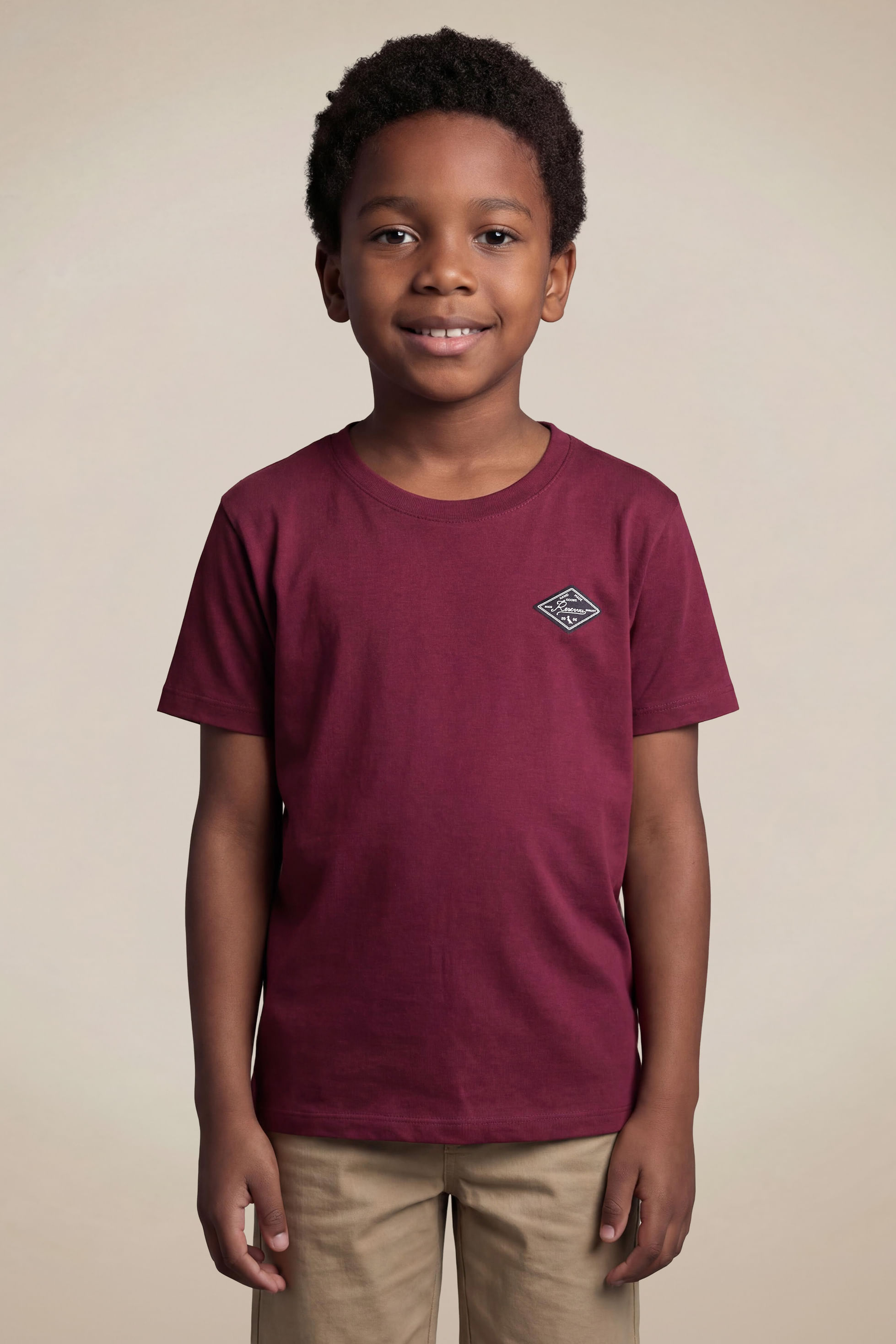 Camiseta Mini Basica Patch Premium, cor MALBEC