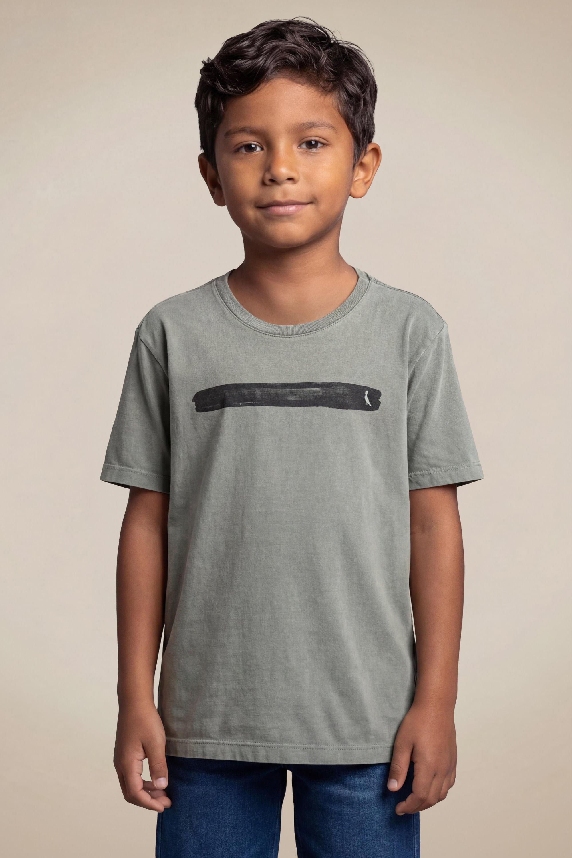 Camiseta Mini Estampada Listra Surton, cor MUSGO