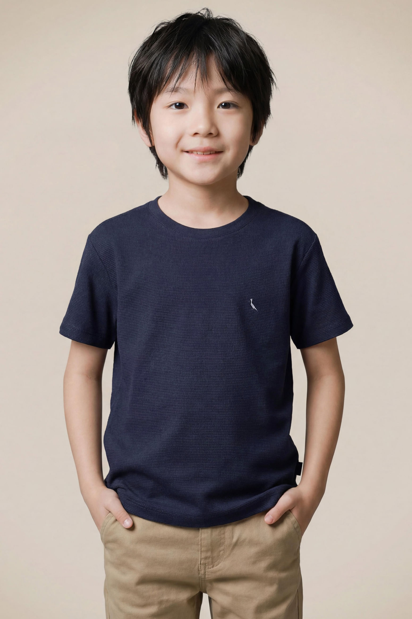 Camiseta Mini Mc Malha Wellen, cor MARINHO
