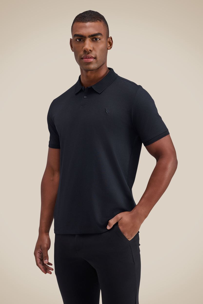 Polo Pima Piquet Elastano, cor PRETO